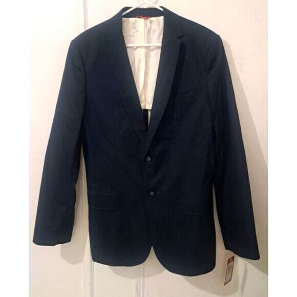 IZOD Mens 42 Navy Blazer Jacket Spring Summer 2 button Cotton Sport Coat $145 - Picture 1 of 9